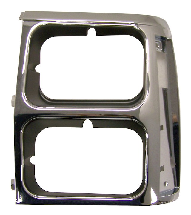 Headlamp Bezel, Left, Black/Chrome, 84-90 Wagoneer XJ