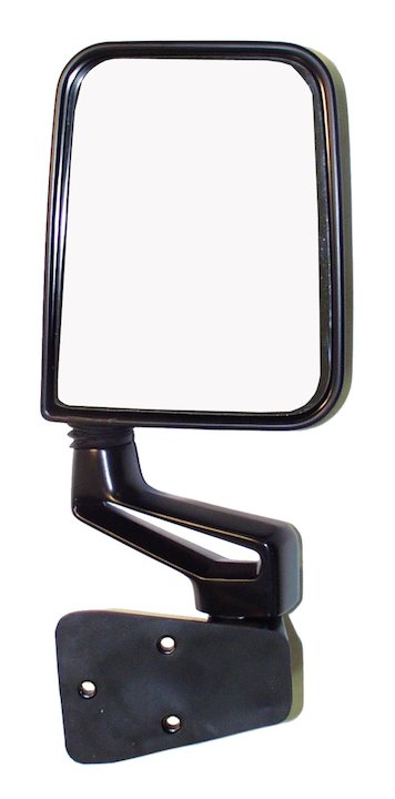 Right Side Mirror and Arm, Black, 87-02 Wranglers