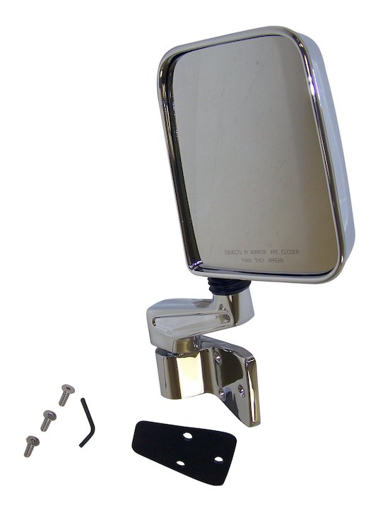 Right Side Mirror and Arm, Chrome, 87-02 Wranglers