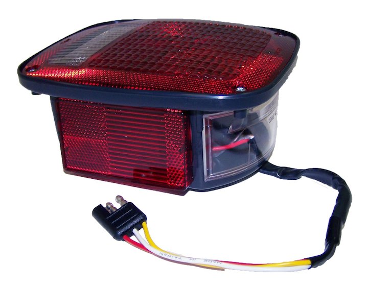 Left Tail Lamp with Side Marker, Black, 81-86 Jeep CJ