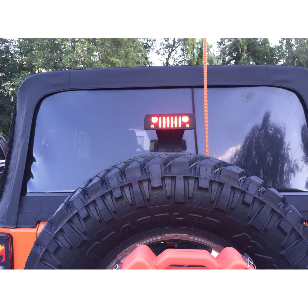 Third Brake Light Guard, Jeep Grille Logo, 07-18 Wrangler