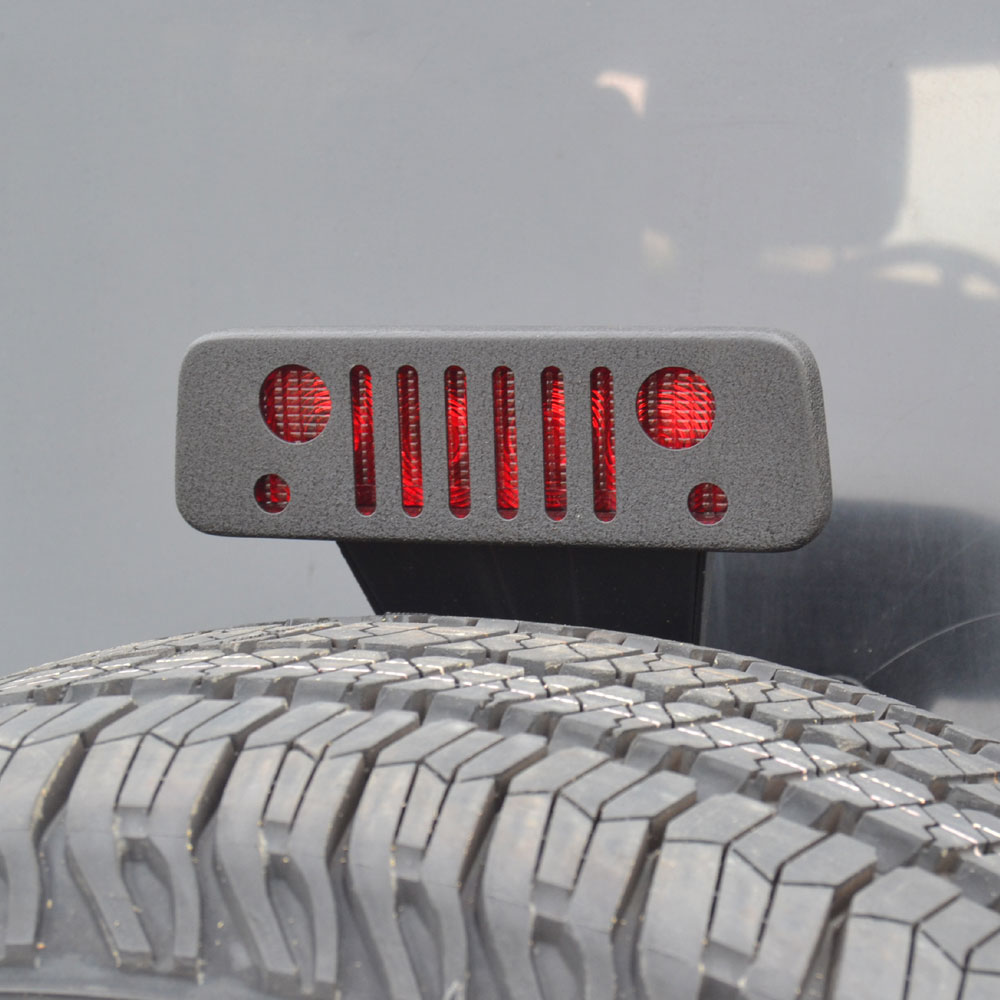Third Brake Light Guard, Jeep Grille Logo, 07-18 Wrangler