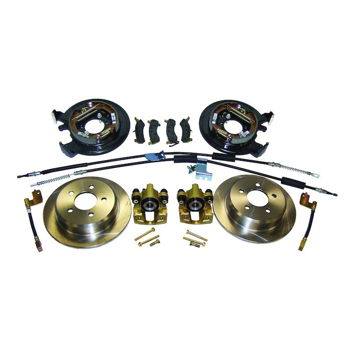 Rear Disc Brake Conversion Kit With E-Brake Cables 97-06 Wranglers