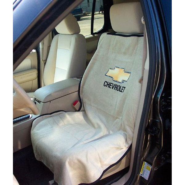 Seat Towel with Chevrolet Logo Tan