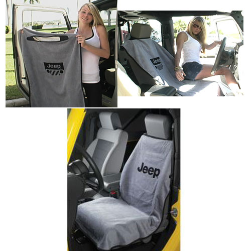 Jeep Seat Towel with Jeep Letter Grey