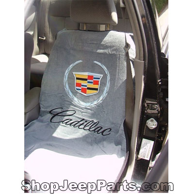 Seat Towel with Cadillac Logo Grey