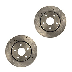 Alloy USA Front Slotted Brake Rotor Pair Jeep JK Wranglers