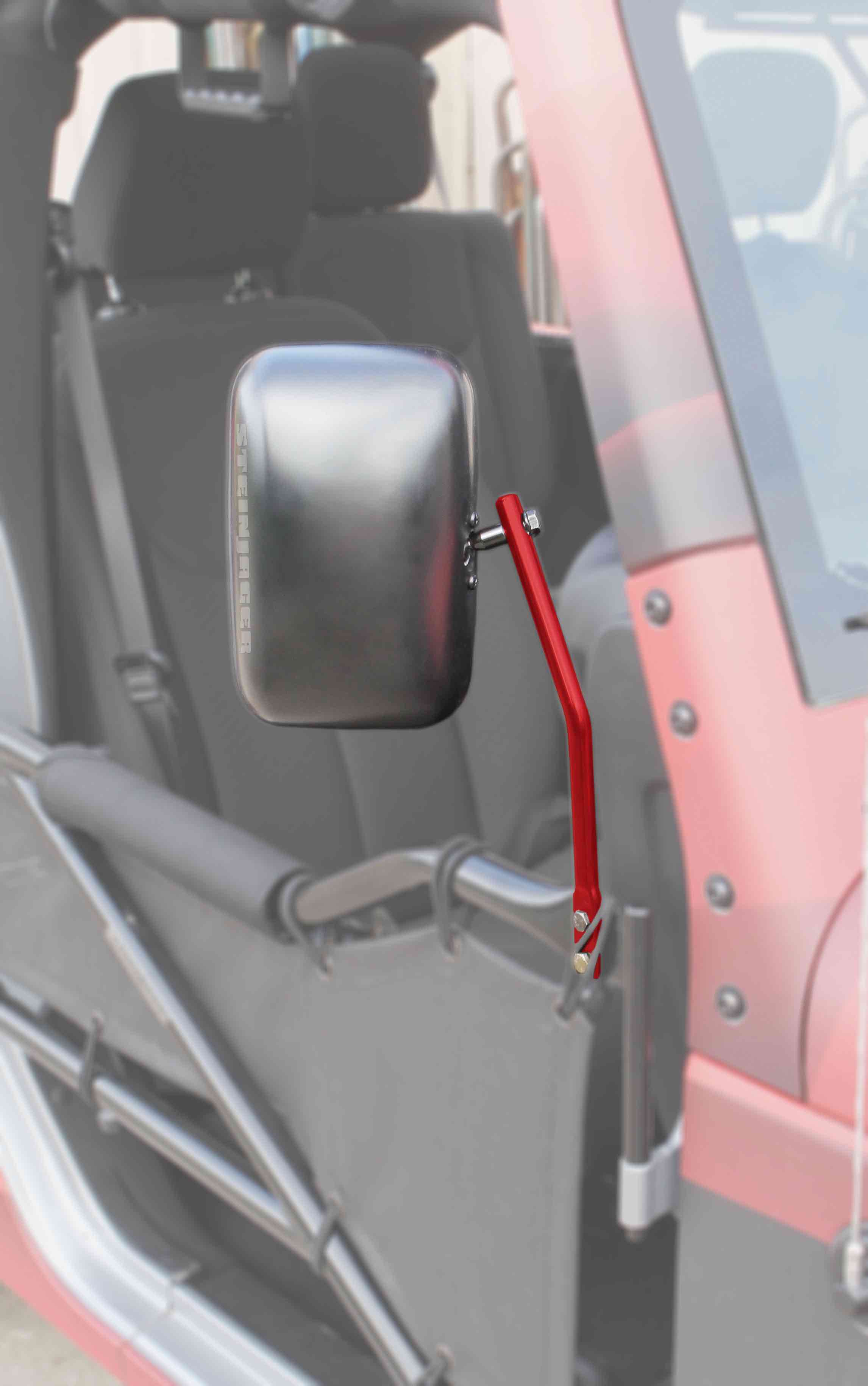 Jeep JK Wrangler Tube Door Mirror Kit Red Baron