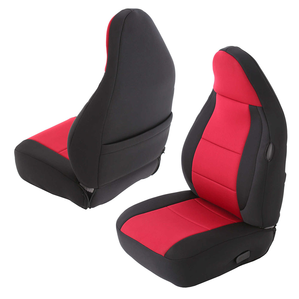 1997-02 Wrangler Neoprene Seat Cover Set, Black/Red