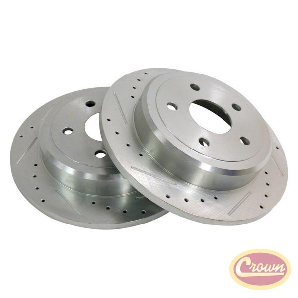 52089275DS - Rear Brake Rotors, Drilled and Slotted, 05-10 Grand Cherokee