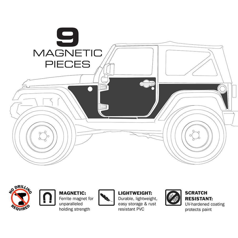 Mag Armor Magnetic Trail Skins, 07-17 Wranglers JK 2 Doors