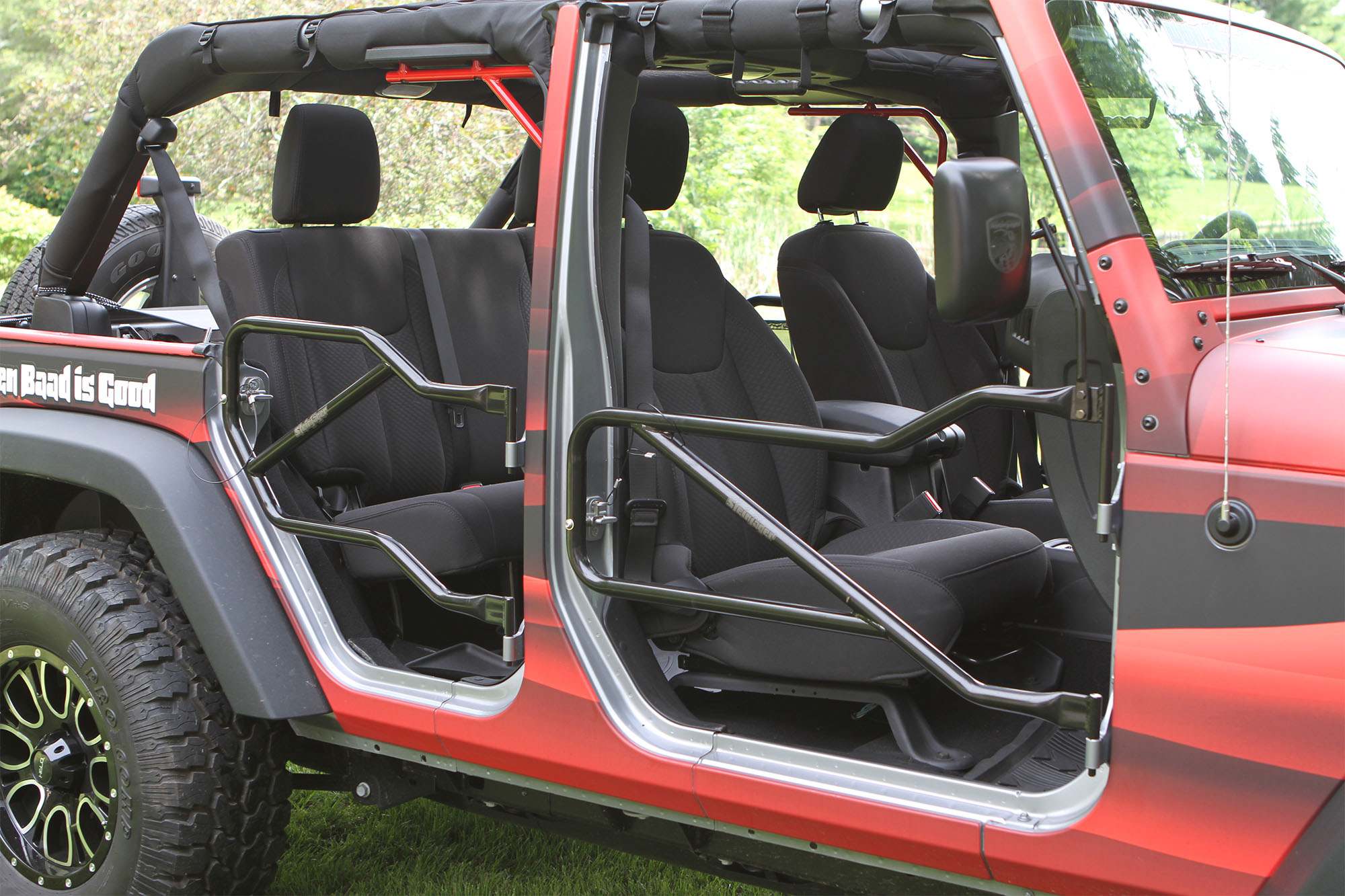 Jeep JK Wrangler Trail Door Kit Red with Black Covers
