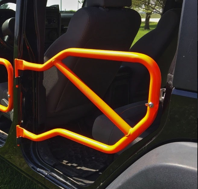 Jeep JK Wrangler Rear Tube Doors Fluorescent Orange