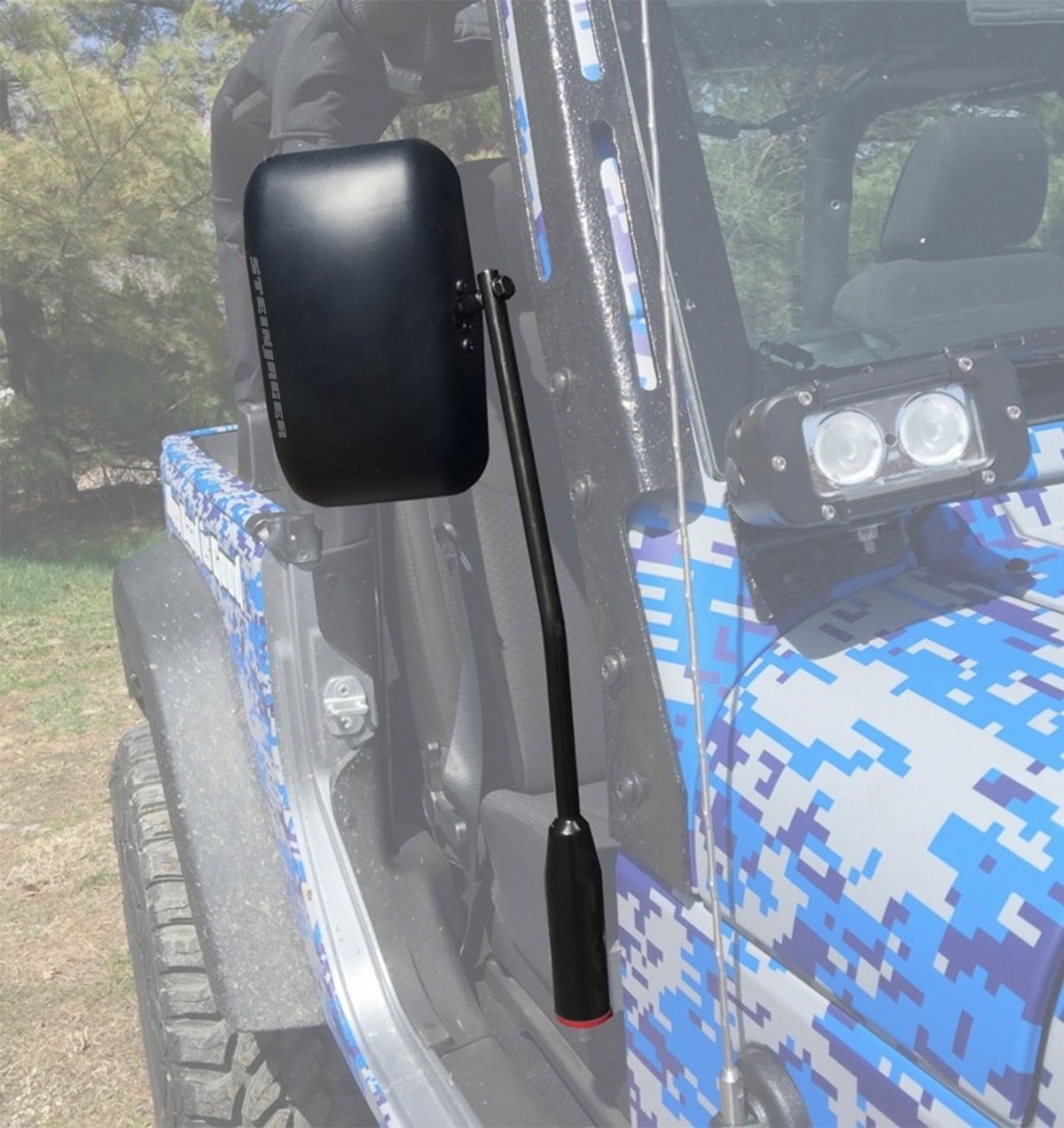 Jeep JK Wrangler Door Mirror Kit Black