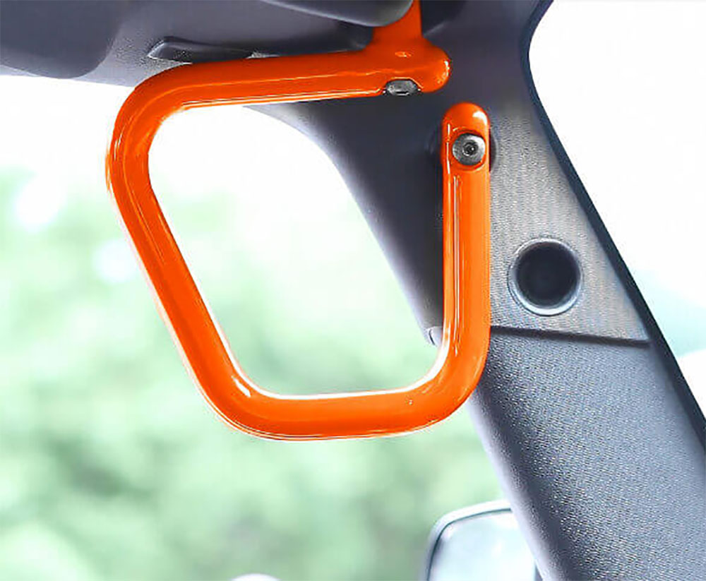 Jeep JK Wrangler Front Grab Handles Fluorescent Orange