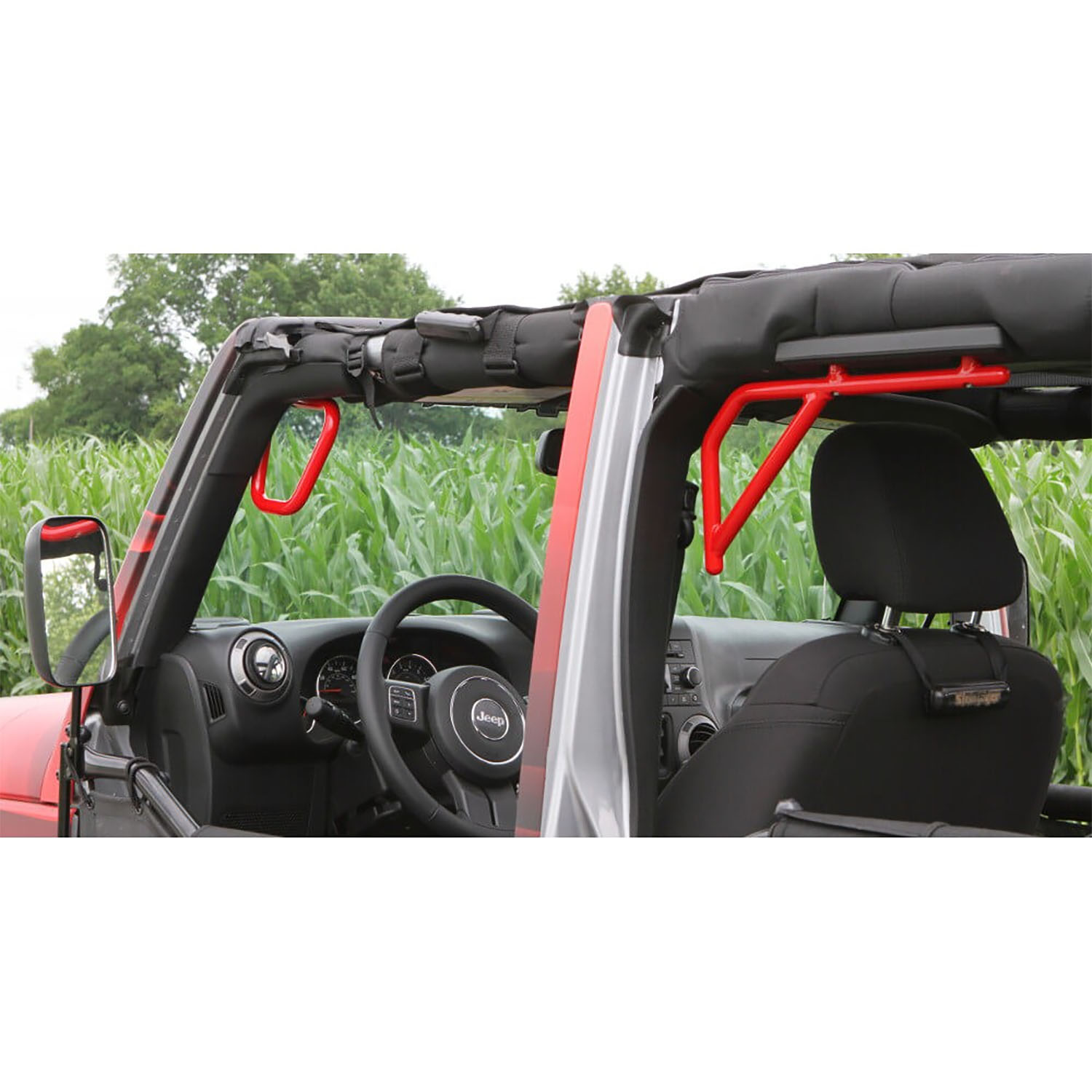 2007-18 Jeep JKU Front Rear Grab Handles Red