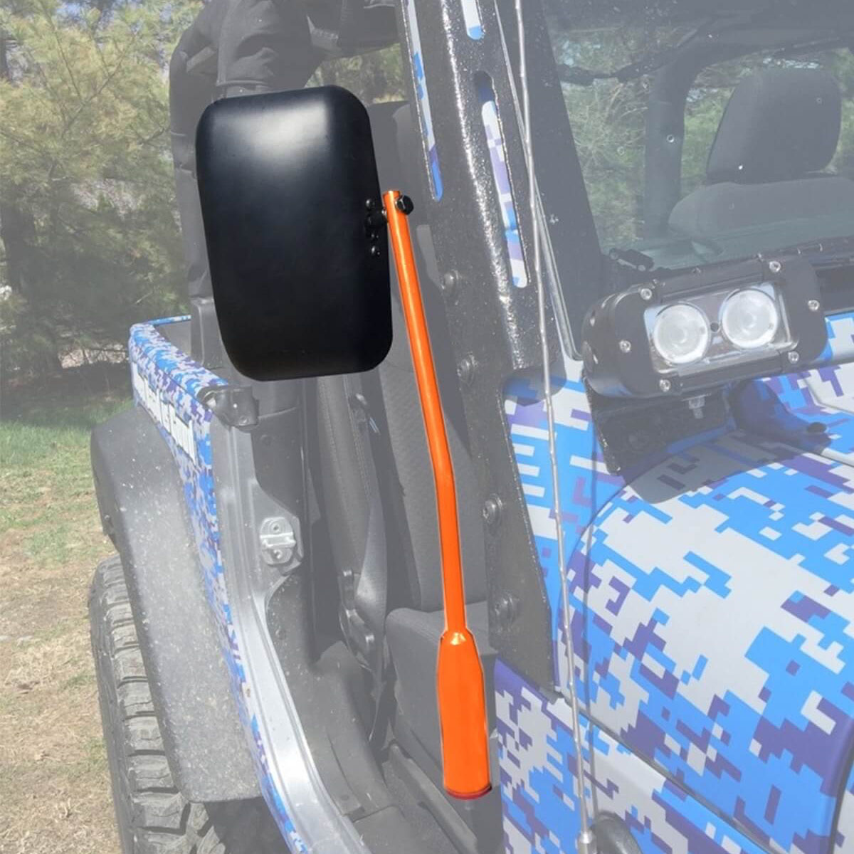 Jeep JK Wrangler Door Mirror Kit Fluorescent Orange