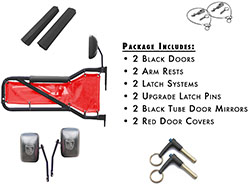 Jeep JK Wrangler Trail Door Kit Black with Red Covers
