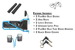 Jeep JK Wrangler Trail Door Kit Playboy Blue with Black Covers