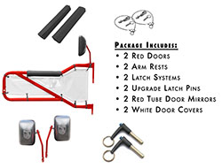 Jeep JK Wrangler Trail Door Kit Red with White Covers