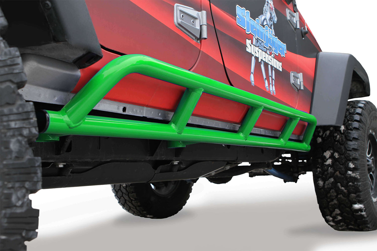 Jeep Wrangler JK Rock Sliders 4 Doors Neon Green