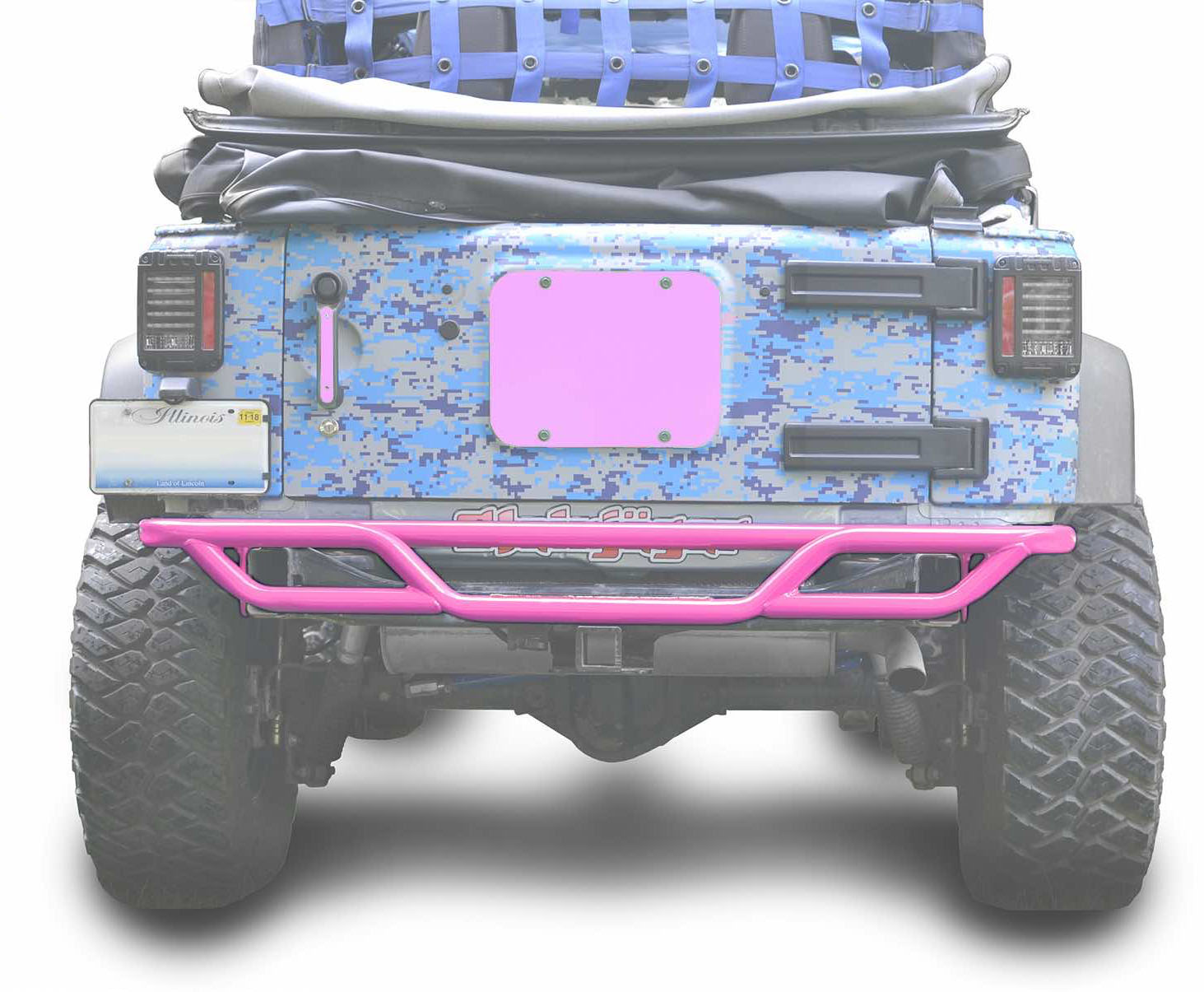 Jeep JK Wrangler Rear Tube Bumper Pinky