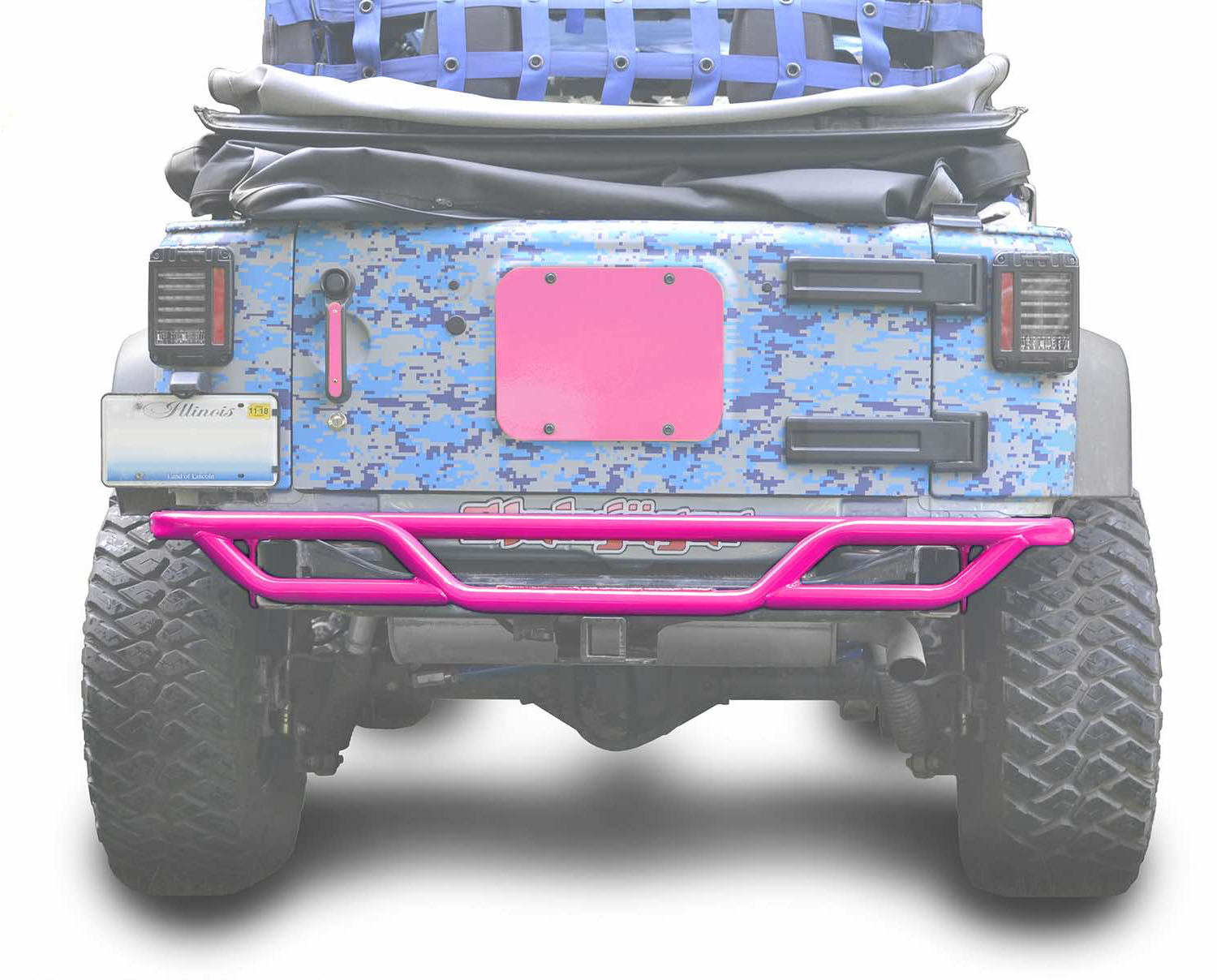 Jeep JK Wrangler Rear Tube Bumper Hot Pink