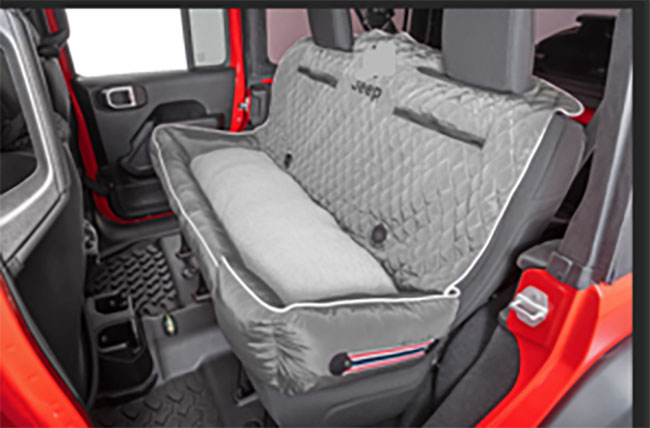 PetBed2GO Rear Seat Pet Bed Cushion Cover Jeep Letter Gray