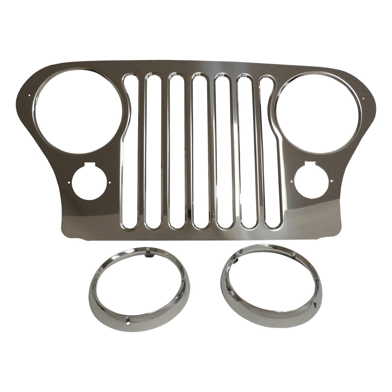 Jeep CJ Grille Overlay 76-86 Stainless Steel