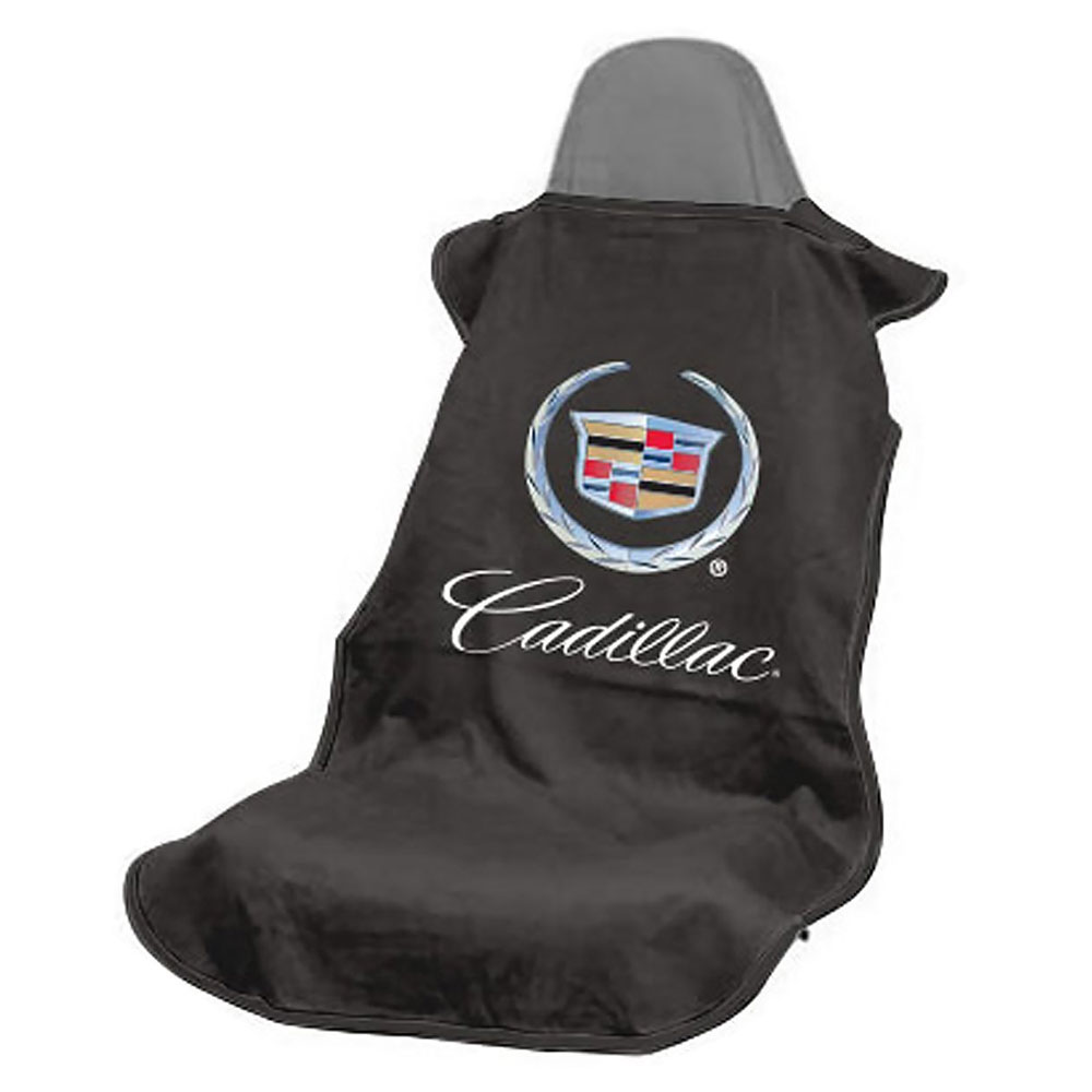Seat Towel with Cadillac Logo Black