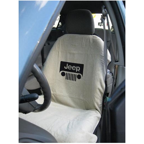 Seat Towel Jeep Grille Logo Tan