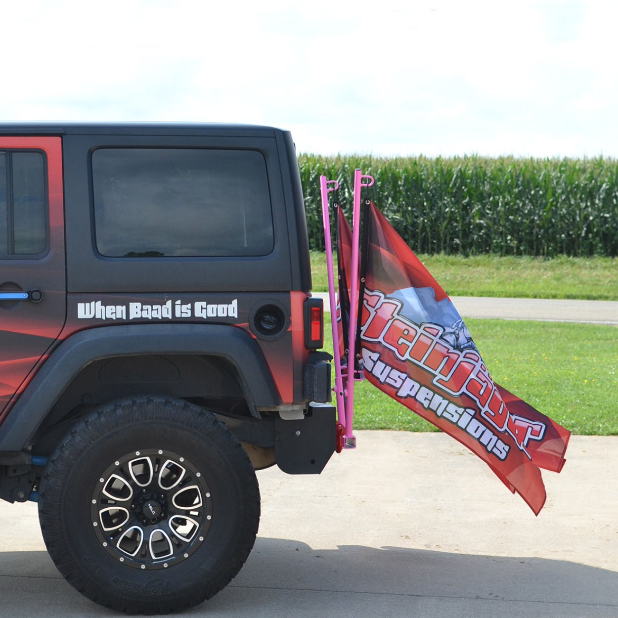 Jeep Receiver Hitch Dual Flag Holder Red Baron