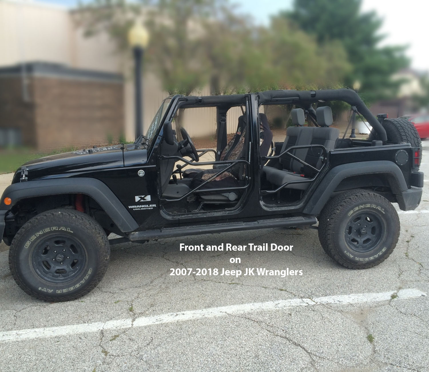 2018+ Jeep JL Wrangler Rear Trail Doors Hot Pink